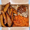 Jollof Rice, Beans & Plantain 