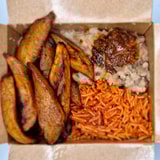 Jollof Rice, Beans & Plantain